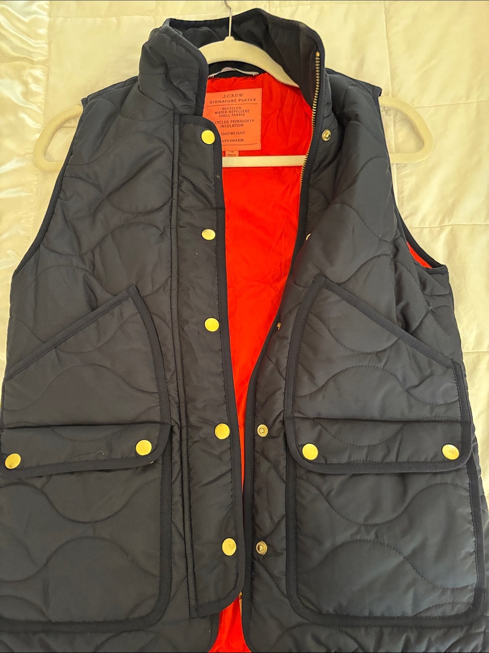 J. Crew women’s xs puffer vest primaloft new condition worn one time